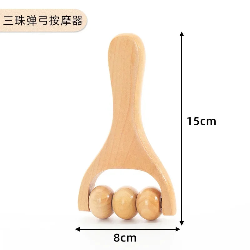 Wooden Massage Roller Therapy Body Massager Foot Face Shoulder Neck Hand Push Roller Massager Body Soothing Massage Tool