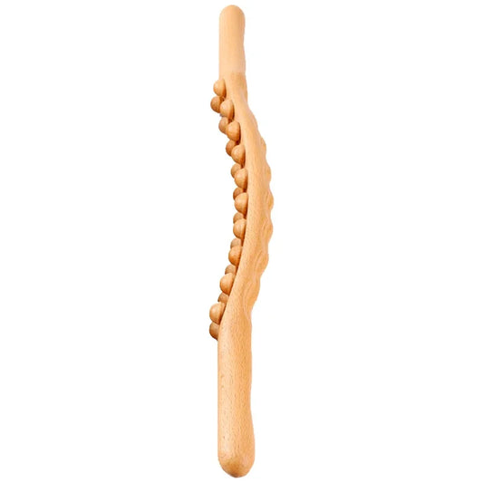 8/20 Beads Rolling Pin Universal Back Needle Massage Tendons Beech Wood Scraping Stick Point Treatment Guasha Relax Therapy Tool