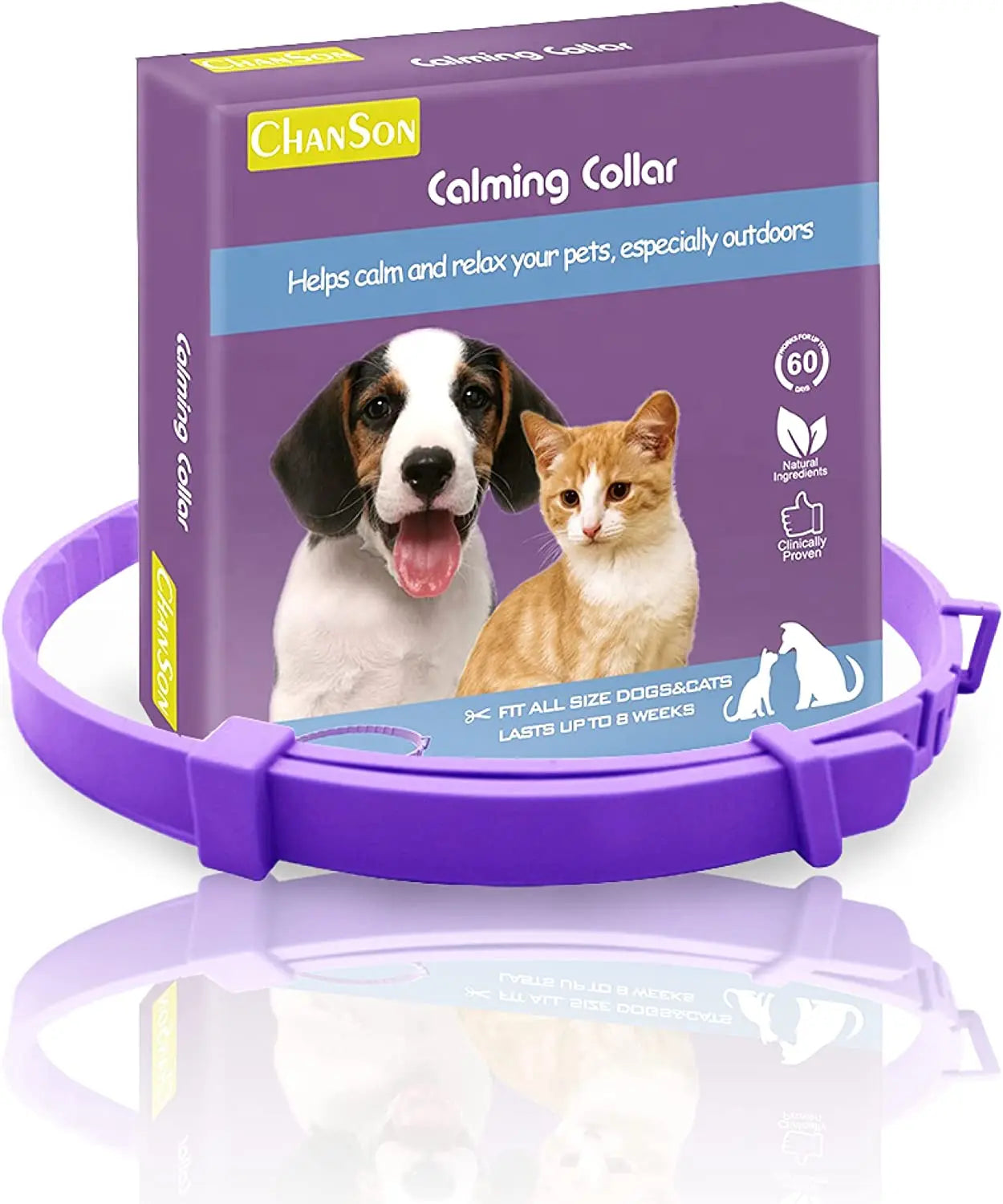 Pet Calming Collar for Cats Dogs Adjustable Anxiety Pheromone Reducing Pet Collar Lasting Natural Calm Relax Soothing Collars