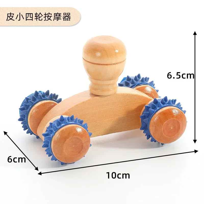 Wooden Massage Roller Therapy Body Massager Foot Face Shoulder Neck Hand Push Roller Massager Body Soothing Massage Tool