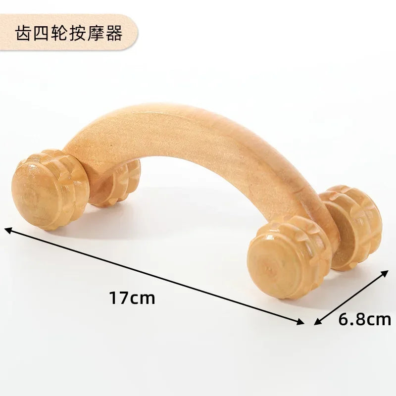 Wooden Massage Roller Therapy Body Massager Foot Face Shoulder Neck Hand Push Roller Massager Body Soothing Massage Tool