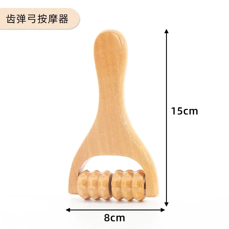 Wooden Massage Roller Therapy Body Massager Foot Face Shoulder Neck Hand Push Roller Massager Body Soothing Massage Tool