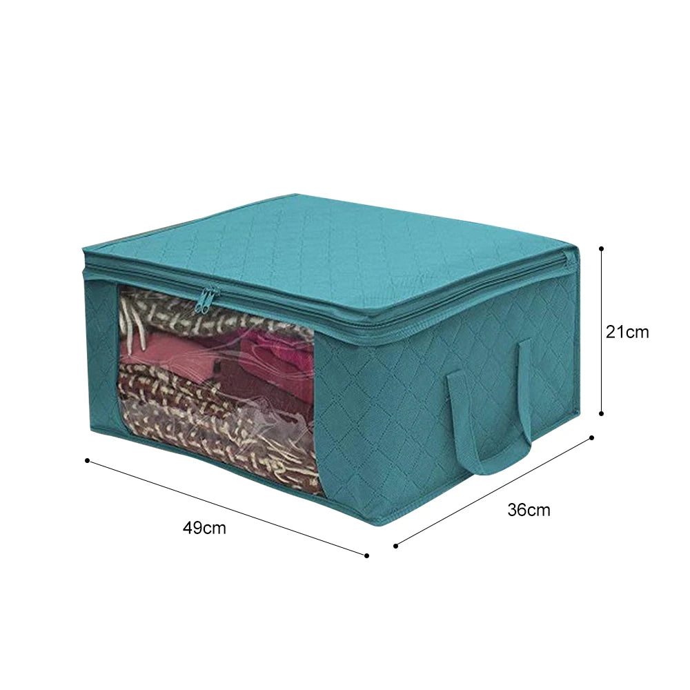 Large Capacity Clothing Storage Box Folding Non Woven Fabric Quilts Clothes Organizer Case with Zipper Organiseurs De Rangement