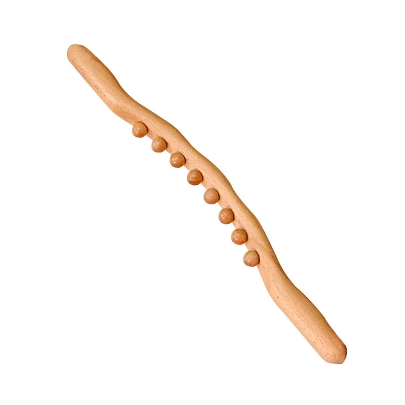 8/20 Beads Rolling Pin Universal Back Needle Massage Tendons Beech Wood Scraping Stick Point Treatment Guasha Relax Therapy Tool