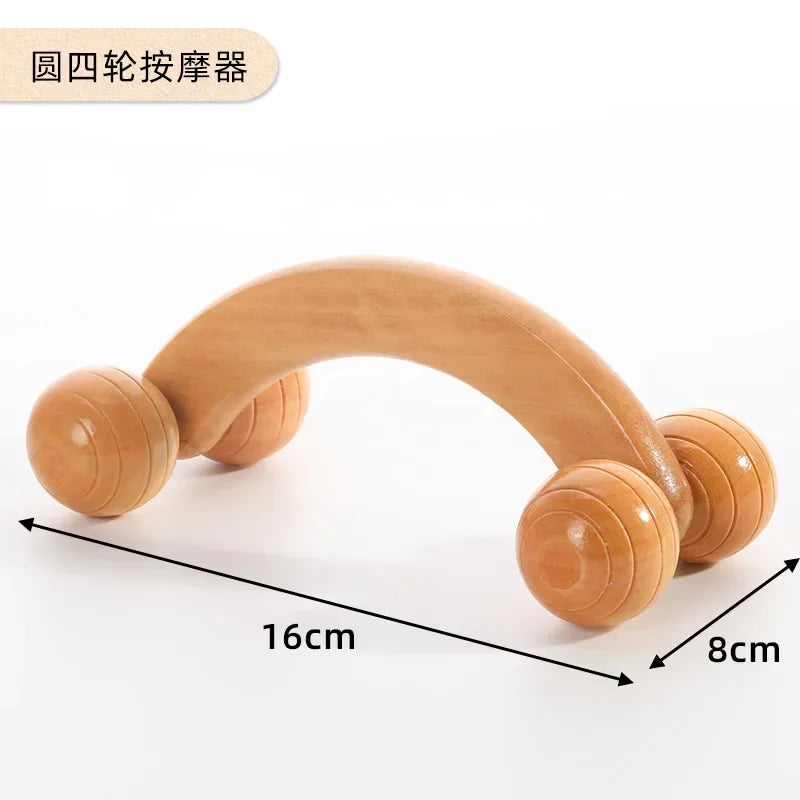 Wooden Massage Roller Therapy Body Massager Foot Face Shoulder Neck Hand Push Roller Massager Body Soothing Massage Tool