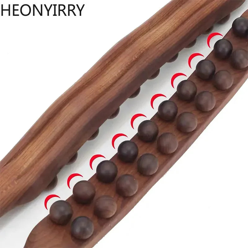 8/20 Beads Rolling Pin Universal Back Needle Massage Tendons Beech Wood Scraping Stick Point Treatment Guasha Relax Therapy Tool