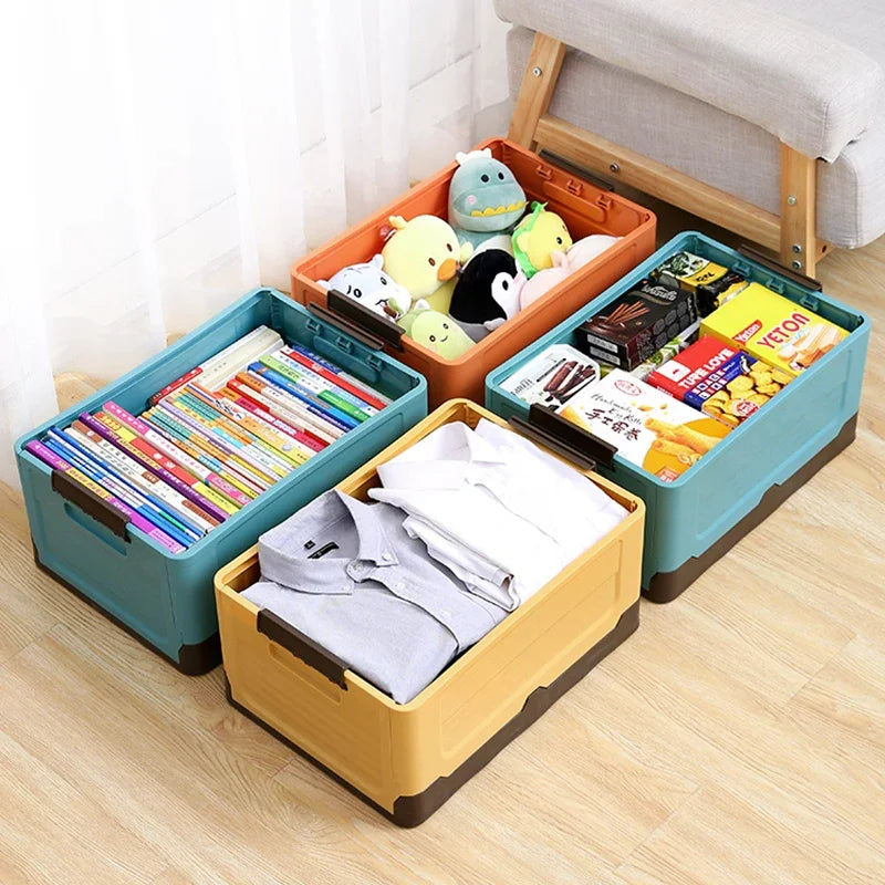 Folding Storage Box Multifunction Foldable Organizer Container Plastic Sundries Storages Supplies Organizer Box with Lid 1 PCS