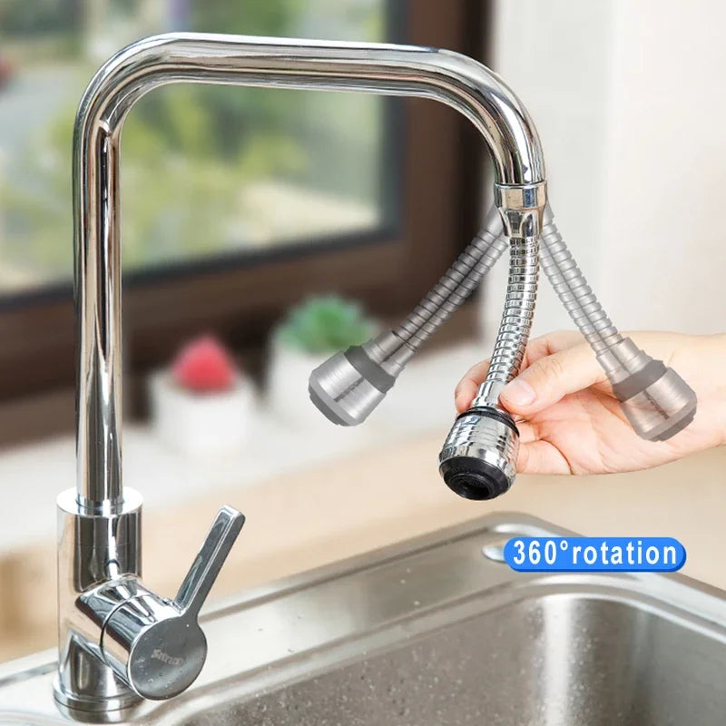 Dual Mode Water Saving Kitchen Faucet Extender with 360° Adjustment and Pressurize Filter Sprayer