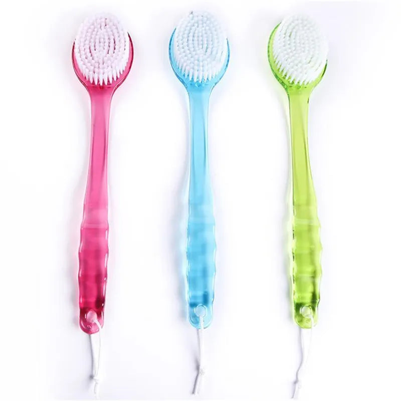 1Pc Long Handle Bath Brush Soft Hair Bath Brush Back Ball Brush Bathroom Body Brushes Mud Back Scrubber Shower Massage Brushes