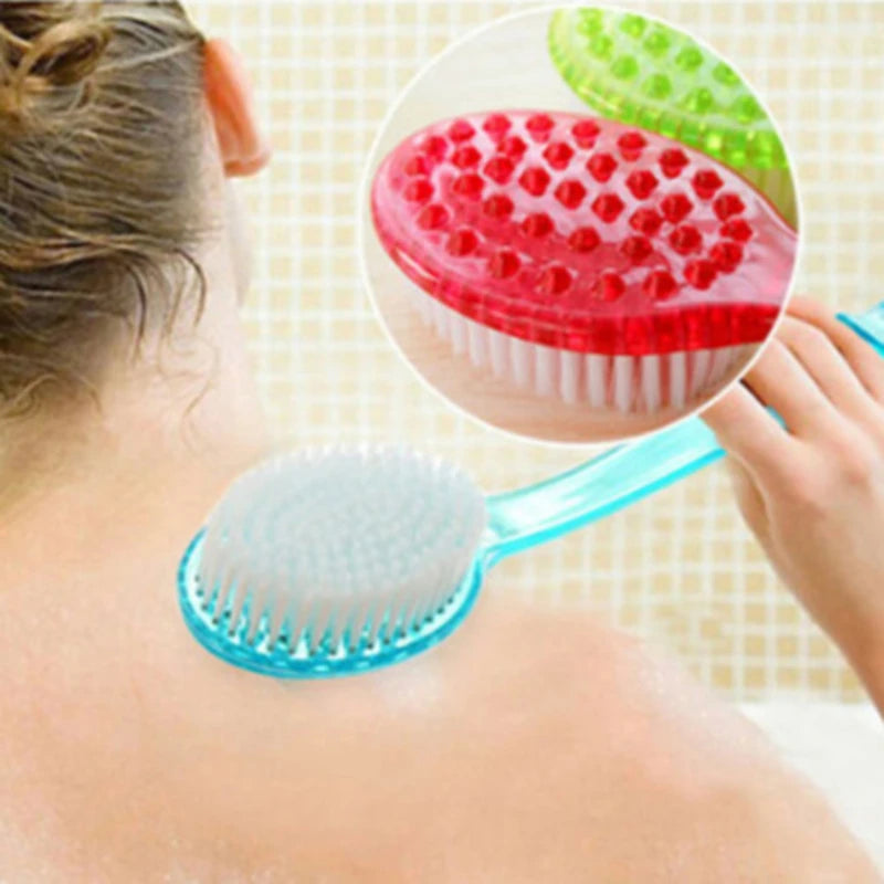 1Pc Long Handle Bath Brush Soft Hair Bath Brush Back Ball Brush Bathroom Body Brushes Mud Back Scrubber Shower Massage Brushes