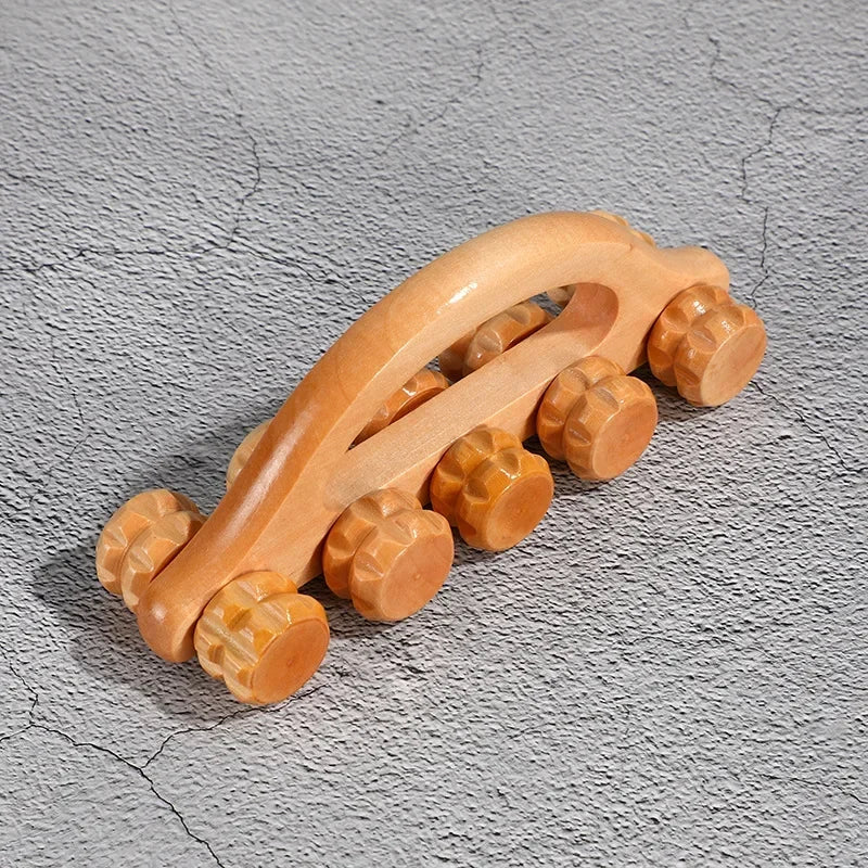 Wooden Massage Roller Therapy Body Massager Foot Face Shoulder Neck Hand Push Roller Massager Body Soothing Massage Tool