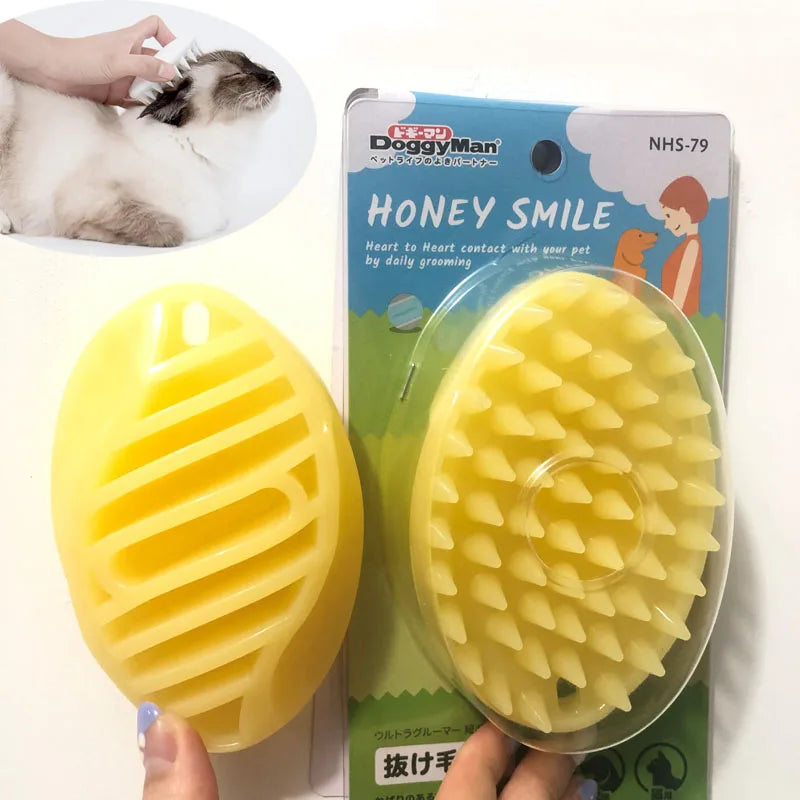 Pet Products for Dog Cat Massage Brush Combs Cleaner Puppy Hair Removal Slicker Brushes Wash Tools Soft Gentle Silicone Bristles